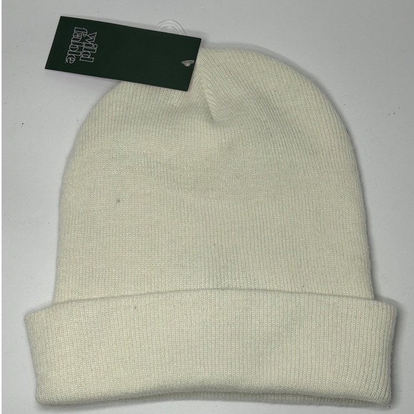 wild fable Accessories - Wild Fable Womens Cream Beanie One Size Ribbed Knit Winter Hat Brand New